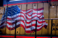 American Flag on Union Pacific Engine, Truckee CA