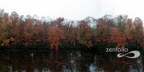Lake Inspiration Panorama in the Mist
