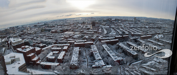 Panorama of Boston  Looknig down from Marriott Copley Square Pan I