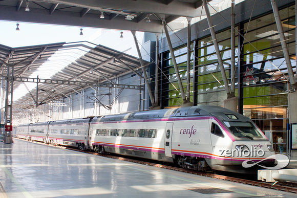 Malaga Train Station and High-Speed AVE Train