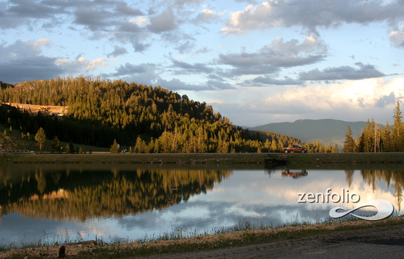 Reflection in mountain lake, Big Sky, Montana